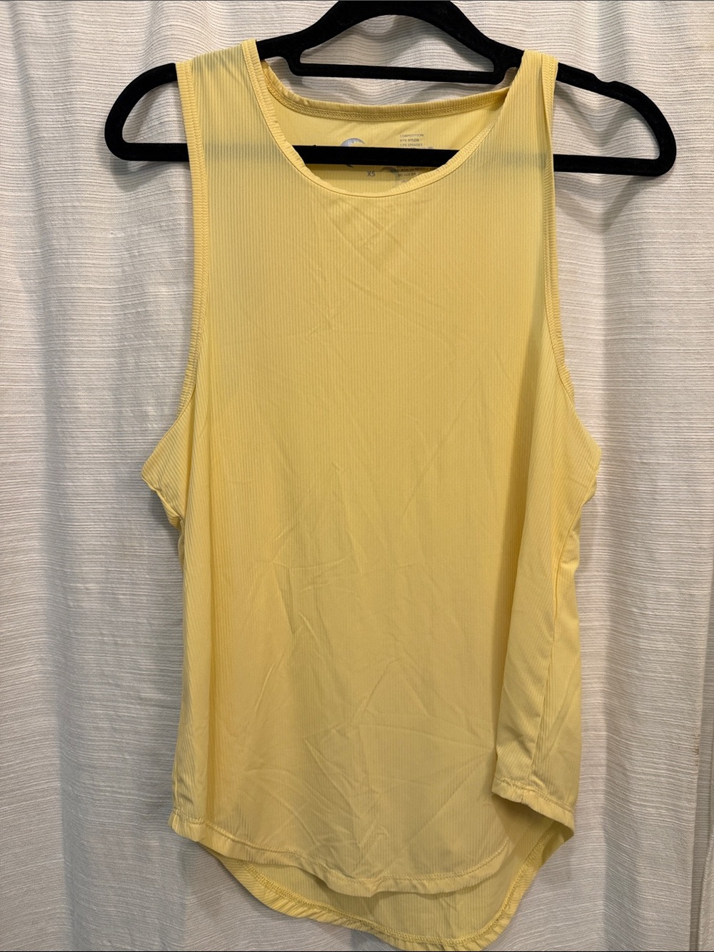 ZYIA Yellow Ribbed Performance Tank Top